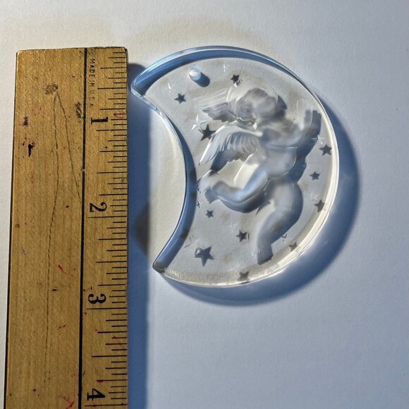 LALIQUE Cherub Stars Crescent Moon Christmas Ornament 1998 + Original Box! - Picture 12 of 12
